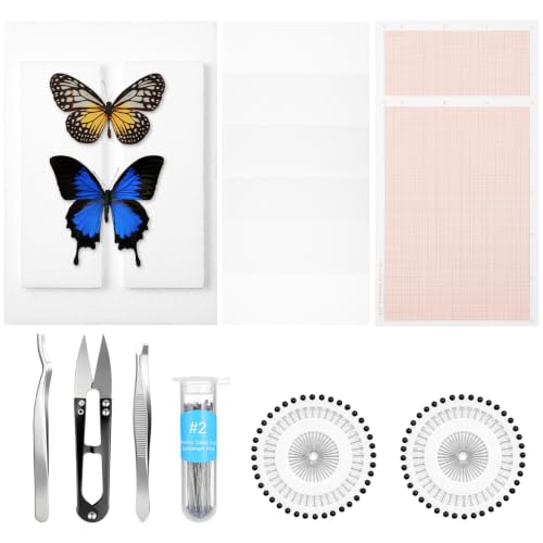 Alipis Insect Pinning Kit with Eva Foam Board, Insect Pins, Coordinate Paper, Tweezers and Scissors, Entomology Tools for Butterfly Specimen Prep, Bug Collection, Student Nature Study Supplies