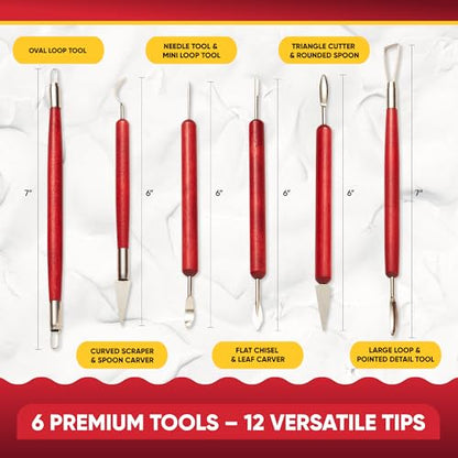 6 Pcs Clay Sculpting Tools for Air Dry & Polymer Clay, 6pc Pottery Tools - size: Pack of 6