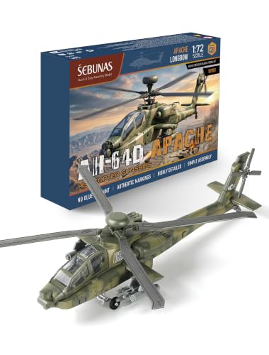 SEBUNAS 1:72 Scale AH-64 Apache Quick Build Helicopter Model Kit - color: 7.AH-64