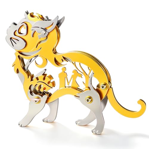 Orange Dream Cat Stainless Steel 3D Metal Puzzle Model Kit - color: C03-orange Dream Cat