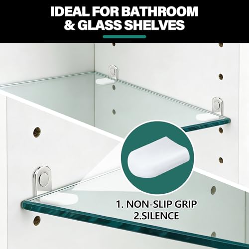 24 Pack Shelf Pegs 5mm (3/16'') with Storage Box, L-Shaped Metal Shelf Pins with Anti-Slip Caps, Nickel Plated Replacement for Kitchen Pantry, Bookcase, Medicine Cabinet & Glass Shelves - size: 5mm