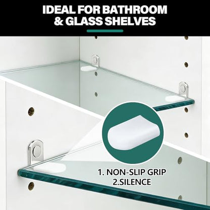 24 Pack Shelf Pegs 5mm (3/16'') with Storage Box, L-Shaped Metal Shelf Pins with Anti-Slip Caps, Nickel Plated Replacement for Kitchen Pantry, Bookcase, Medicine Cabinet & Glass Shelves - size: 5mm