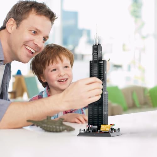 CAXIMSY Willis Tower Chicago Architecture Model Building Blocks Sets The Office Landmarks Skyline Set Toys Collection for Kids Adults 1241Pcs - color: Wlsds Architecture