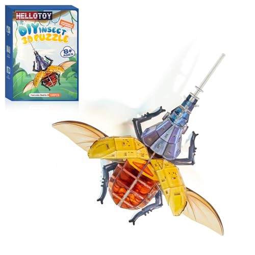 3D Acrylic Insect Puzzle DIY Bug Model Kit Animal STEM Gift - color: Hercules Beetle