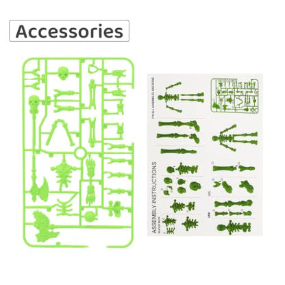 Fully Articulated Human Skeleton Action Figure, Green - color: Fluo Green