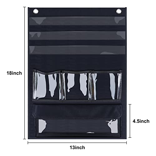 Eamay Counting Caddy & Place Value Pocket Chart for Classroom and Homeschool(Black)