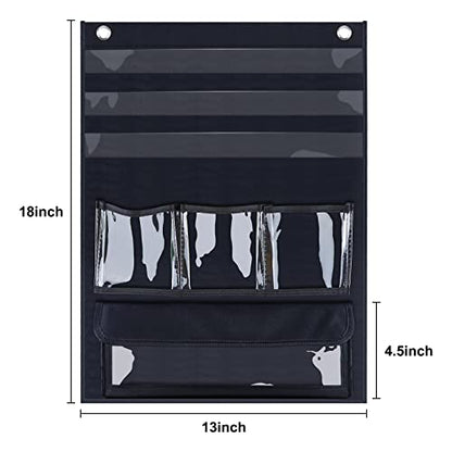 Eamay Counting Caddy & Place Value Pocket Chart for Classroom and Homeschool(Black)
