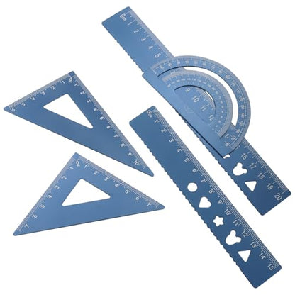 5-Piece Metal Geometry Set, Blue - color: blue