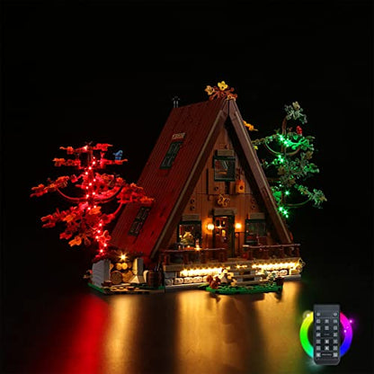 Upgraded Light Kit for Lego Ideas A-Frame Cabin Collectible Display Set, Remote Control VersionCompatible with Lego 21338 (Model Not Included) - style: RC Version Light Kit