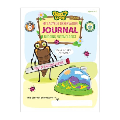 Insect Lore Ladybug Land with Prepaid Voucher - Redeem Voucher for 10-15 Native Ladybug Larvae - Diorama Style Ladybug Habitat for Kids - Observe, Raise, & Release Adult Ladybugs