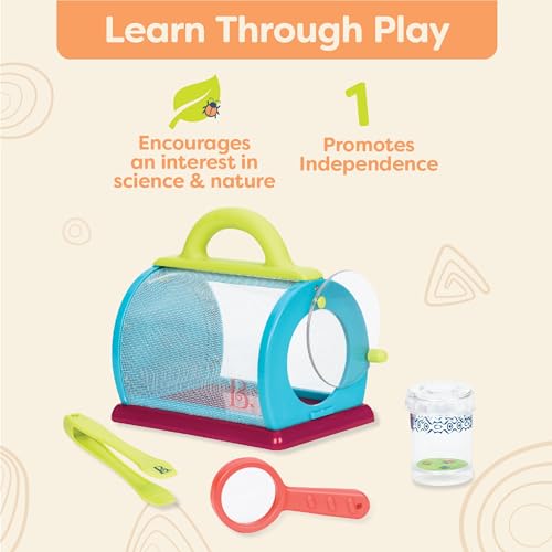 B. toys Bug Bungalow Bug Catching Kit with Mesh Bug House Case, Summer