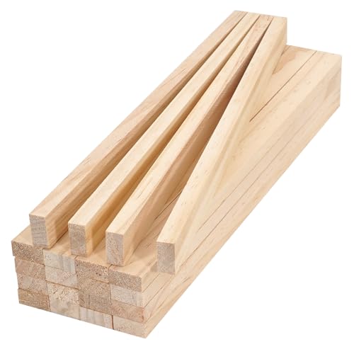 Wood Strips Slats Wooden Sticks for Crafts 3/8"x 3/4" x 12", 20 PCS Square Wooden Dowels for Crafts, Wood Trim Planks for Wall, Unfinished Pine Lumber Pieces for Crafting, Woodworking Models Making - size: 3/8x3/4x12 in-20 PCS