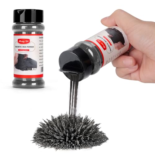 Iron Filings Powder,Magnetic Iron Powder,Suitable for STEM Education, Scientific Experiments, Creative Arts and School Projects.Lidded Storage jar, 9 Ounces (Particle Size: 60–100 mesh) (9 Ounces) - size: 9 Ounces