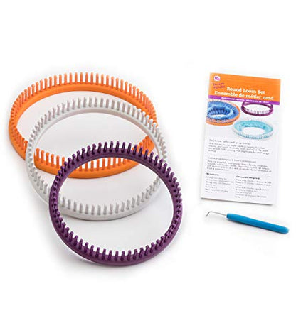 Authentic Knitting Board Premium Round Loom Set, Small Gauge Knitting Looms - style: Round