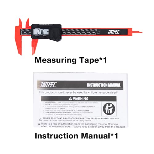 6" Electronic Digital Caliper with LCD Screen - color: Red