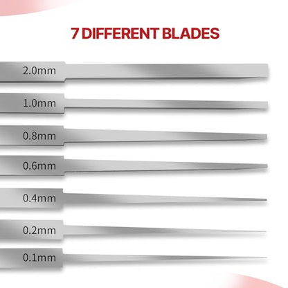 Metal Scribe Tool with 7 Blades (0.1/0.2/0.4/0.6/0.8/1.0/2.0mm) - color: Black