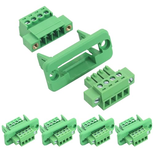 5Sets 4Pin 3.81mm Through-Wall Screw Terminal Block Connectors - size: 4 Pin