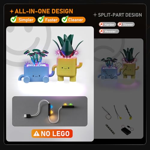 LIGHTAILING Led Light for Lego-10349 Happy Plants - Valentine’s Day Edition - Easy Install, Hidden Wiring, Home Decor & Gift-Ready (Model Not Included) - style: (Only Light) Valentine's Happy Plants