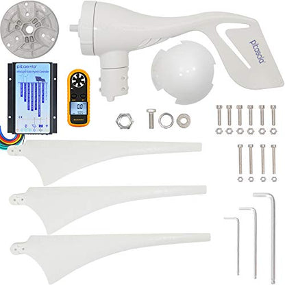 Wind Turbine Generator 12V 400W with a 30A Hybrid Charge Controller. As Solar and Wind Charge Controller which can Add Max 500W Solar Panel for 12V Battery.