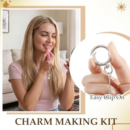 24 Pcs Keychain Making Kit Keychain Charms Making Kit Swivel Hook Lobster Claw Clasps Extender Chain for DIY Craft Lip Gloss Jewelry Keychains Bags Accessories Gift (Silver) - color: Silver
