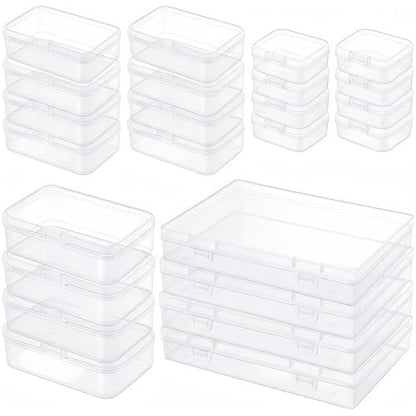 LJY 24 Plastic Boxes, 4 Sizes for Diamond Painting - color: Clear