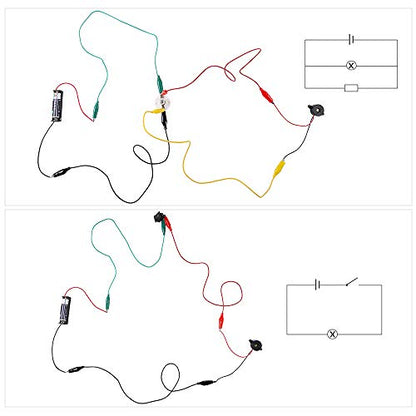 Sntieecr Electric Circuit Motor Kit, Dc Motor Kit with Small Electric Motor - style: 14 x Electric Circuit Kit