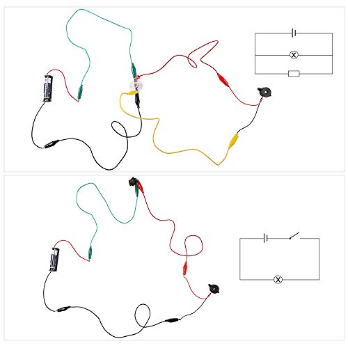 Sntieecr Electric Circuit Motor Kit, Dc Motor Kit with Small Electric Motor - style: 14 x Electric Circuit Kit