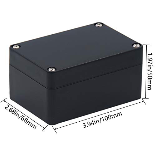 2 Packs Junction Box IP65 Waterproof ABS Plastic Electrical Project Case Power Junction Boxes, Project Box with 8 PCS M16 Cable Glands 3.94x2.68x1.97 inch(100x 68 x50 mm) - color: Black, size: 3.94"x2.68"x1.97"(2Pcs)