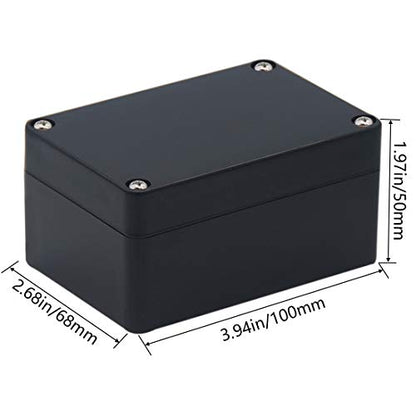 2 Packs Junction Box IP65 Waterproof ABS Plastic Electrical Project Case Power Junction Boxes, Project Box with 8 PCS M16 Cable Glands 3.94x2.68x1.97 inch(100x 68 x50 mm) - color: Black, size: 3.94"x2.68"x1.97"(2Pcs)