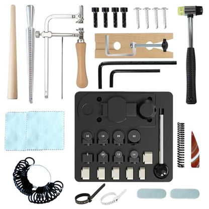 15PCS Spoon Ring Bender Tool Kit,Jewelry Ring Making Set for Soft Metals - size: 15pcs