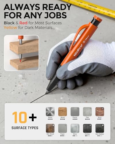 Nicpro Carpenter Pencil with Sharpener, Mechanical Pencil for Construction - size: 1 PACK