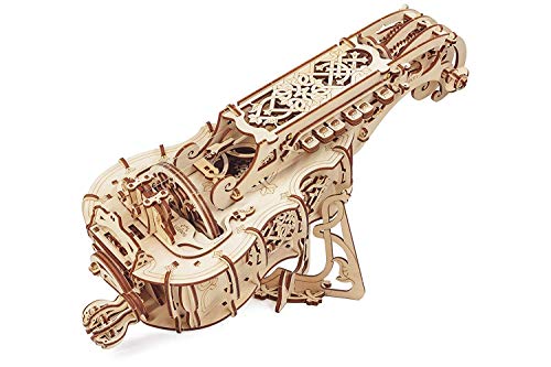 UGEARS Hurdy-Gurdy Musical Instrument 3D Wooden Puzzles for Adults - Wooden Model Kits for Adults Medieval Hurdy Gurdy Instruments Folk Instruments for Adult Brain Teaser, Hobby Set