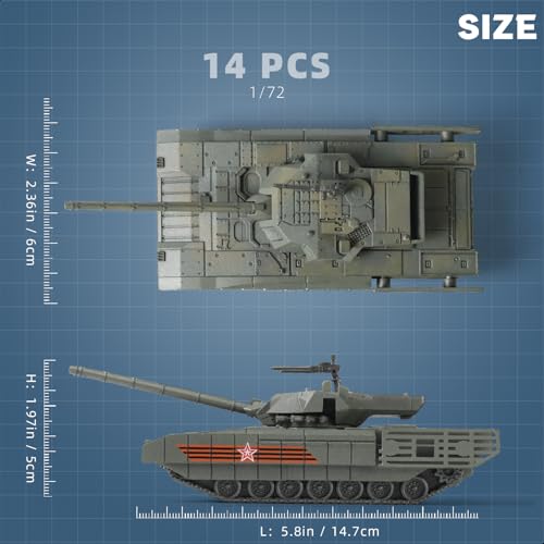SEBUNAS 1/72 Scale T14 Military Tank Quick Build Model Russia Vehicle - color: 2.t14