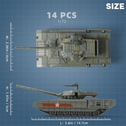 SEBUNAS 1/72 Scale T14 Military Tank Quick Build Model Russia Vehicle - color: 2.t14