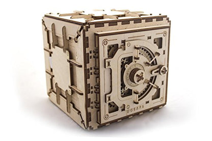 UGEARS Model Safe Kit 3D Wooden Puzzles for Adults - Wooden Model Kits for Adults - Mechanical Safe Puzzle Box, 3D Puzzles for Adult, DIY Wooden Model, Brain Teaser Hobby Gift Set for Fathers Day
