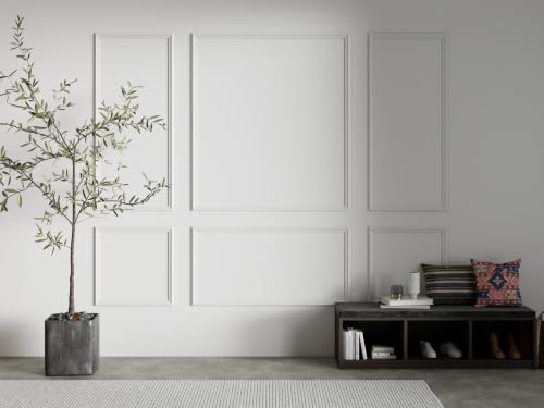 Teabelle Pre-Cut Wall Molding Kit, 6 Pcs Ready to Assemble Wainscoting - color: White-02