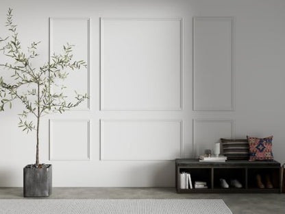 Teabelle Pre-Cut Wall Molding Kit, 6 Pcs Ready to Assemble Wainscoting - color: White-02