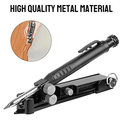 Multi-function Scribing Tool - Upgraded Construction Pencil for DIY Woodworking, Aluminum Alloy Scribe Tool with Deep Hole Pencil, Scriber Line Maker Measuring Tool