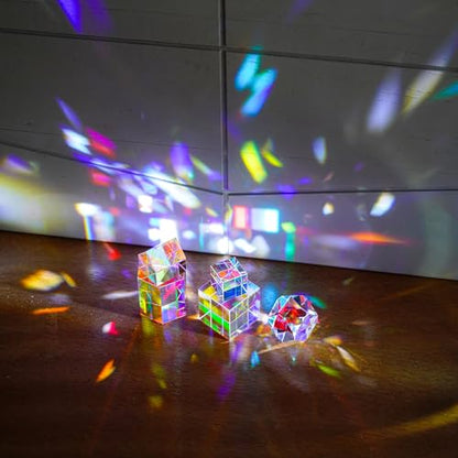 1.2'' Optical Glass RGB Dispersion Prism X-Cube for Physics Teaching Gift - style: 30mm Hexagonal prism