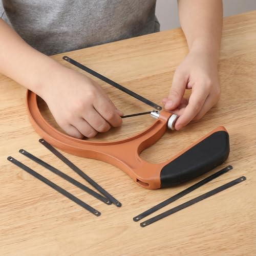 Angoily Hand Saw, Hacksaw with 5 Blade Replacement, Children Mini Table Saw for Wood Cutting, Kids Handsaw Hobby Hacksaw for Tree Trimming,PVC Pipes, DIY Woodworking Crafts