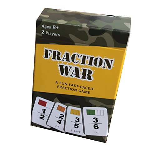 Fraction War Fun Math Game to Learn, Compare and Simplify Fractions for 2nd to 5th Grade (1 Pack) - Standard Edition