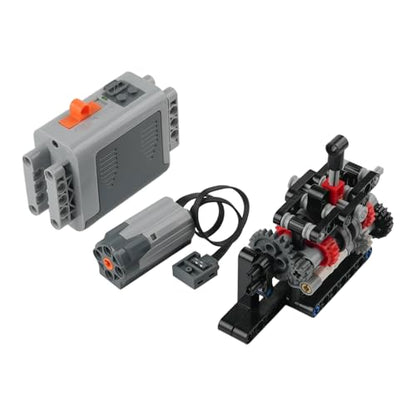 MOC 4-Speed Manual Transmission Gearbox Model Kit, DIY Functional Building Blocks, Compatible with Technical M Motor 8883/103739, Adult Engineering