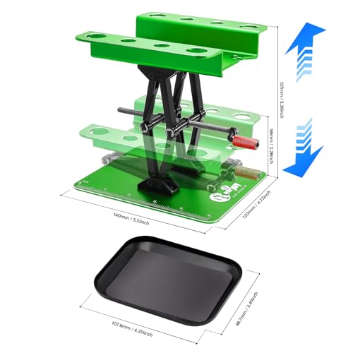 RC Work Stand Aluminum w/Screw Tray for 1/8 1/10 1/12 Scale RC Cars, Green - color: Green