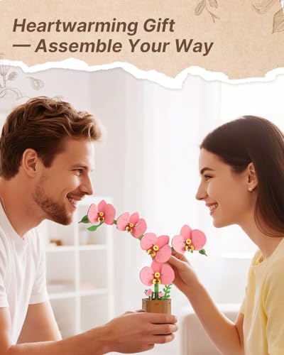 Kaayee 3D Wooden Flower Puzzles Phalaenopsis, Wood Flowers Craft for Adults - color: Phalaenopsis