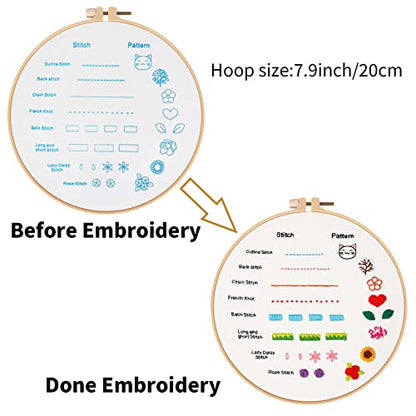 Louise Maelys Embroidery Kit for Beginners 8 Stitch Practice Set - color: kit-1
