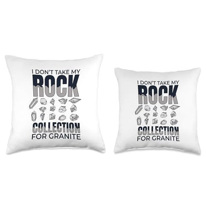 Best Rocks And Minerals Kit Guide Collection Gifts I Don't Take My Rock Collection for Granite Geologist Throw Pillow, 18x18, Multicolor - size: 18x18