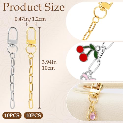 Hzopcw 20pcs Keychain Making Kits for Bag Charm, Gold & Silver - color: A-20pcs-Gold,Silver