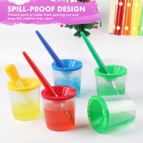 Toddler Paint Brushes Paint Cups with Lids Droppers for Kids - style: Kids painting set