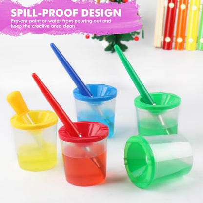 Toddler Paint Brushes Paint Cups with Lids Droppers for Kids - style: Kids painting set