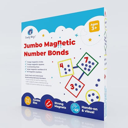 Simply Magic 75 PCS Colorful Magnetic Number Bonds - Number Bond Game
